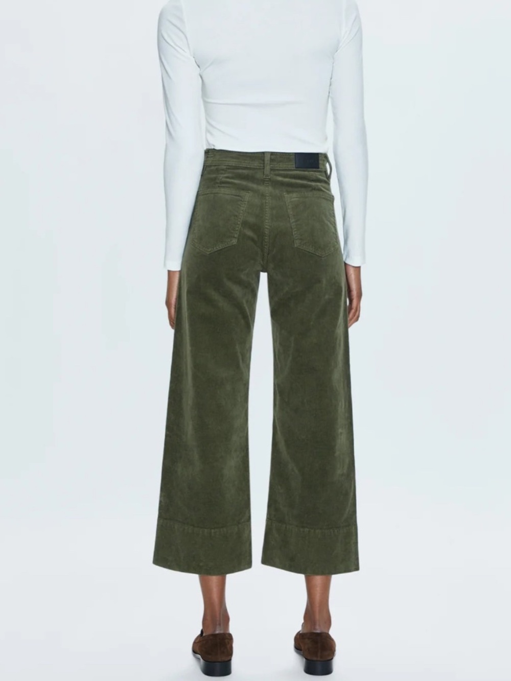 BOHEMIAN CHIC PISTOLA OLIVE GREEN PENNY CROP WIDE LEG MRTNI - Picture 2 of 13